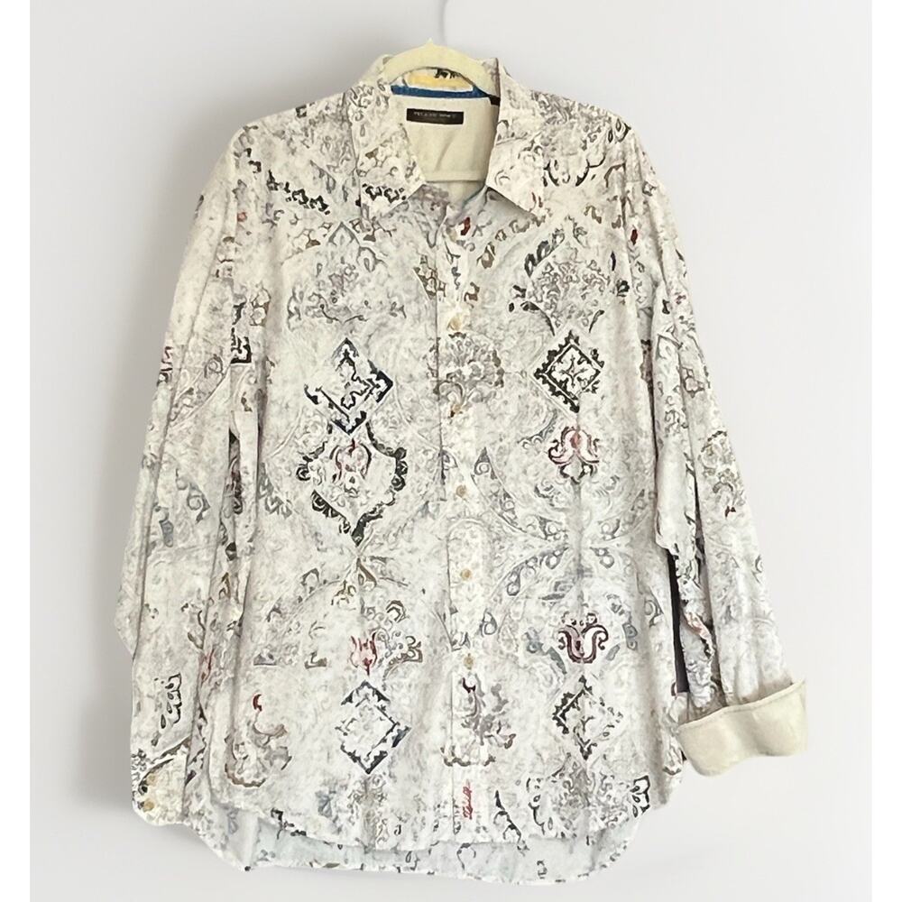 Tommy Bahama Island Soft Button Up Shirt Sz XL Silk Blend Long Sleeve Resort